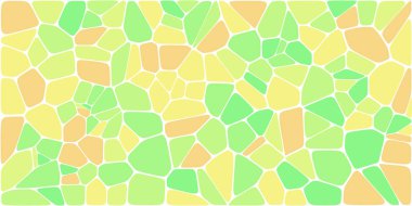 Vitray renkli voronoi fileto, vektör soyut ile. Düzensiz hücre arka plan deseni. 2D geometrik şekiller kılavuz. En boy oranı 2:1