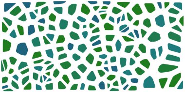 Vitray renkli voronoi fileto, vektör soyut ile. Düzensiz hücre arka plan deseni. 2D geometrik şekiller kılavuz. En boy oranı 2:1