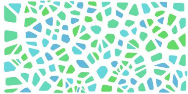 Vitray renkli voronoi fileto, vektör soyut ile. Düzensiz hücre arka plan deseni. 2D geometrik şekiller kılavuz. En boy oranı 2:1