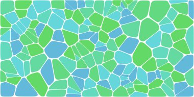 Vitray renkli voronoi fileto, vektör soyut ile. Düzensiz hücre arka plan deseni. 2D geometrik şekiller kılavuz. En boy oranı 2:1