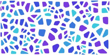 Vitray renkli voronoi fileto, vektör soyut ile. Düzensiz hücre arka plan deseni. 2D geometrik şekiller kılavuz. En boy oranı 2:1