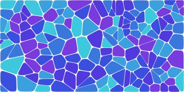 Vitray renkli voronoi fileto, vektör soyut ile. Düzensiz hücre arka plan deseni. 2D geometrik şekiller kılavuz. En boy oranı 2:1