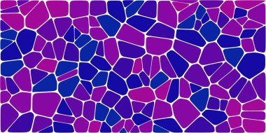 Vitray renkli voronoi fileto, vektör soyut ile. Düzensiz hücre arka plan deseni. 2D geometrik şekiller kılavuz. En boy oranı 2:1