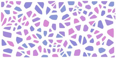 Vitray renkli voronoi fileto, vektör soyut ile. Düzensiz hücre arka plan deseni. 2D geometrik şekiller kılavuz. En boy oranı 2:1