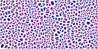 Vitray renkli voronoi fileto, vektör soyut ile. Düzensiz hücre arka plan deseni. 2D geometrik şekiller kılavuz. En boy oranı 2:1