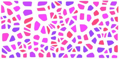 Vitray renkli voronoi fileto, vektör soyut ile. Düzensiz hücre arka plan deseni. 2D geometrik şekiller kılavuz. En boy oranı 2:1