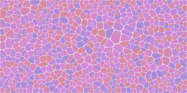 Vitray renkli voronoi fileto, vektör soyut ile. Düzensiz hücre arka plan deseni. 2D geometrik şekiller kılavuz. En boy oranı 2:1