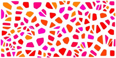 Vitray renkli voronoi fileto, vektör soyut ile. Düzensiz hücre arka plan deseni. 2D geometrik şekiller kılavuz. En boy oranı 2:1