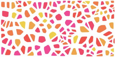 Vitray renkli voronoi fileto, vektör soyut ile. Düzensiz hücre arka plan deseni. 2D geometrik şekiller kılavuz. En boy oranı 2:1
