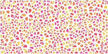 Vitray renkli voronoi fileto, vektör soyut ile. Düzensiz hücre arka plan deseni. 2D geometrik şekiller kılavuz. En boy oranı 2:1