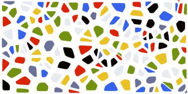 Vitray renkli voronoi fileto, vektör soyut ile. Düzensiz hücre arka plan deseni. 2D geometrik şekiller kılavuz. En boy oranı 2:1