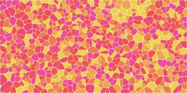 Vitray renkli voronoi fileto, vektör soyut ile. Düzensiz hücre arka plan deseni. 2D geometrik şekiller kılavuz. En boy oranı 2:1