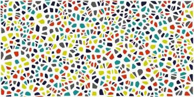Vitray renkli voronoi fileto, vektör soyut ile. Düzensiz hücre arka plan deseni. 2D geometrik şekiller kılavuz. En boy oranı 2:1