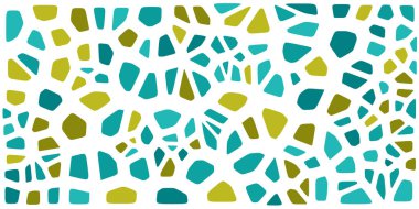 Vitray renkli voronoi fileto, vektör soyut ile. Düzensiz hücre arka plan deseni. 2D geometrik şekiller kılavuz. En boy oranı 2:1