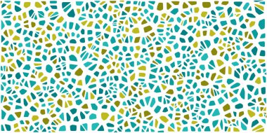 Vitray renkli voronoi fileto, vektör soyut ile. Düzensiz hücre arka plan deseni. 2D geometrik şekiller kılavuz. En boy oranı 2:1