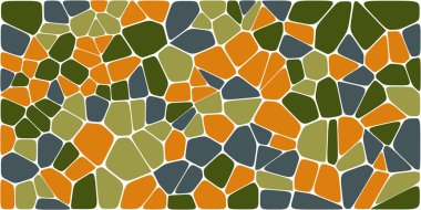 Vitray renkli voronoi fileto, vektör soyut ile. Düzensiz hücre arka plan deseni. 2D geometrik şekiller kılavuz. En boy oranı 2:1