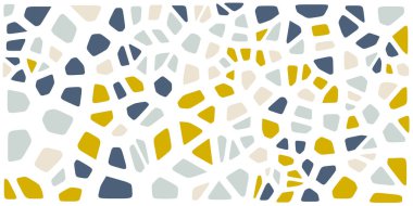 Vitray renkli voronoi fileto, vektör soyut ile. Düzensiz hücre arka plan deseni. 2D geometrik şekiller kılavuz. En boy oranı 2:1