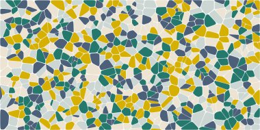 Vitray renkli voronoi fileto, vektör soyut ile. Düzensiz hücre arka plan deseni. 2D geometrik şekiller kılavuz. En boy oranı 2:1