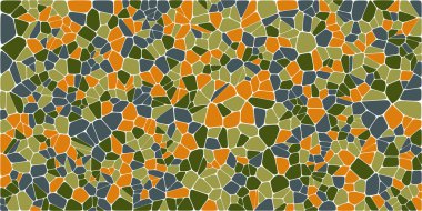 Vitray renkli voronoi fileto, vektör soyut ile. Düzensiz hücre arka plan deseni. 2D geometrik şekiller kılavuz. En boy oranı 2:1