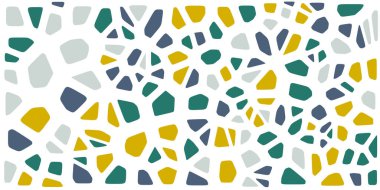 Vitray renkli voronoi fileto, vektör soyut ile. Düzensiz hücre arka plan deseni. 2D geometrik şekiller kılavuz. En boy oranı 2:1