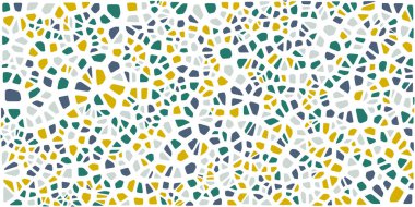 Vitray renkli voronoi fileto, vektör soyut ile. Düzensiz hücre arka plan deseni. 2D geometrik şekiller kılavuz. En boy oranı 2:1