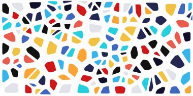 Vitray renkli voronoi fileto, vektör soyut ile. Düzensiz hücre arka plan deseni. 2D geometrik şekiller kılavuz. En boy oranı 2:1