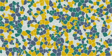Vitray renkli voronoi fileto, vektör soyut ile. Düzensiz hücre arka plan deseni. 2D geometrik şekiller kılavuz. En boy oranı 2:1
