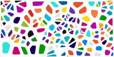 Vitray renkli voronoi fileto, vektör soyut ile. Düzensiz hücre arka plan deseni. 2D geometrik şekiller kılavuz. En boy oranı 2:1