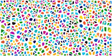 Vitray renkli voronoi fileto, vektör soyut ile. Düzensiz hücre arka plan deseni. 2D geometrik şekiller kılavuz. En boy oranı 2:1