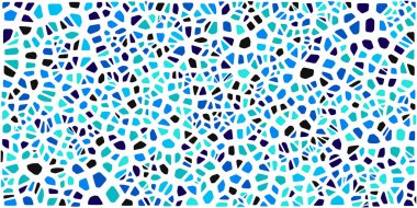 Vitray renkli voronoi fileto, vektör soyut ile. Düzensiz hücre arka plan deseni. 2D geometrik şekiller kılavuz. En boy oranı 2:1