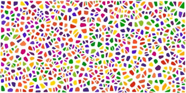 Vitray renkli voronoi fileto, vektör soyut ile. Düzensiz hücre arka plan deseni. 2D geometrik şekiller kılavuz. En boy oranı 2:1