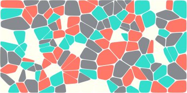 Vitray renkli voronoi fileto, vektör soyut ile. Düzensiz hücre arka plan deseni. 2D geometrik şekiller kılavuz. En boy oranı 2:1