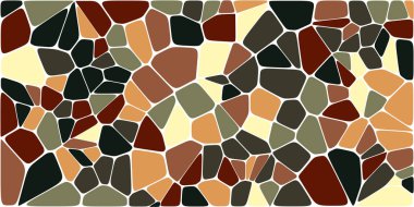 Vitray renkli voronoi fileto, vektör soyut ile. Düzensiz hücre arka plan deseni. 2D geometrik şekiller kılavuz. En boy oranı 2:1