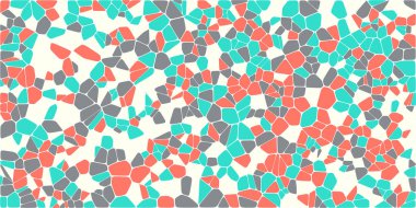 Vitray renkli voronoi fileto, vektör soyut ile. Düzensiz hücre arka plan deseni. 2D geometrik şekiller kılavuz. En boy oranı 2:1