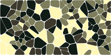 Vitray renkli voronoi fileto, vektör soyut ile. Düzensiz hücre arka plan deseni. 2D geometrik şekiller kılavuz. En boy oranı 2:1