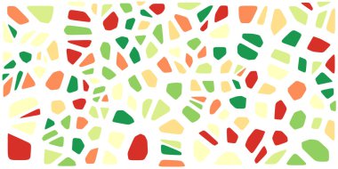 Vitray renkli voronoi fileto, vektör soyut ile. Düzensiz hücre arka plan deseni. 2D geometrik şekiller kılavuz. En boy oranı 2:1