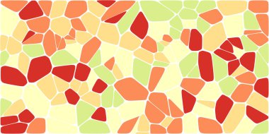 Vitray renkli voronoi fileto, vektör soyut ile. Düzensiz hücre arka plan deseni. 2D geometrik şekiller kılavuz. En boy oranı 2:1