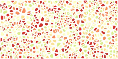 Vitray renkli voronoi fileto, vektör soyut ile. Düzensiz hücre arka plan deseni. 2D geometrik şekiller kılavuz. En boy oranı 2:1