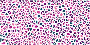 Vitray renkli voronoi fileto, vektör soyut ile. Düzensiz hücre arka plan deseni. 2D geometrik şekiller kılavuz. En boy oranı 2:1