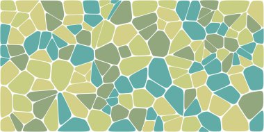 Vitray renkli voronoi fileto, vektör soyut ile. Düzensiz hücre arka plan deseni. 2D geometrik şekiller kılavuz. En boy oranı 2:1