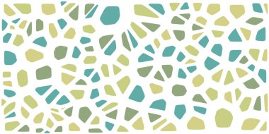 Vitray renkli voronoi fileto, vektör soyut ile. Düzensiz hücre arka plan deseni. 2D geometrik şekiller kılavuz. En boy oranı 2:1