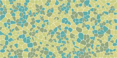 Vitray renkli voronoi fileto, vektör soyut ile. Düzensiz hücre arka plan deseni. 2D geometrik şekiller kılavuz. En boy oranı 2:1