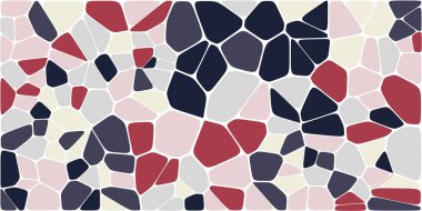 Vitray renkli voronoi fileto, vektör soyut ile. Düzensiz hücre arka plan deseni. 2D geometrik şekiller kılavuz. En boy oranı 2:1