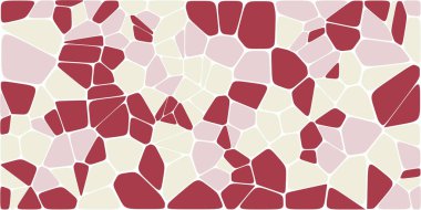 Vitray renkli voronoi fileto, vektör soyut ile. Düzensiz hücre arka plan deseni. 2D geometrik şekiller kılavuz. En boy oranı 2:1