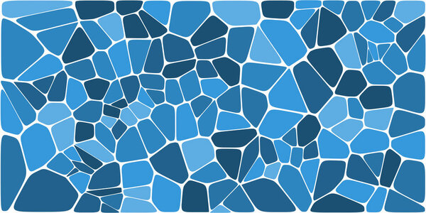 Витражи разноцветные вороной с филе, векторная абстракция. Неравномерный фон клеток. 2D Геометрическая сетка. Aspect Ratio 2: 1
