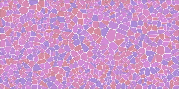 Vitray renkli voronoi fileto, vektör soyut ile. Düzensiz hücre arka plan deseni. 2D geometrik şekiller kılavuz. En boy oranı 2:1