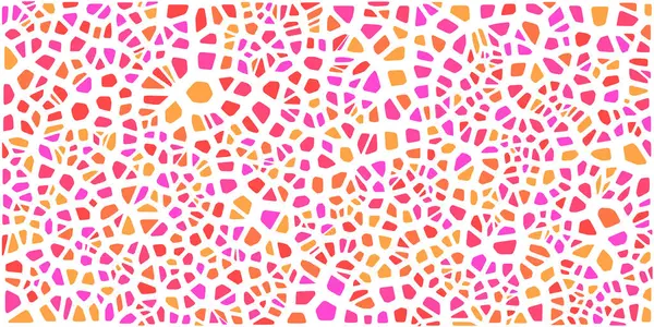 Vitray renkli voronoi fileto, vektör soyut ile. Düzensiz hücre arka plan deseni. 2D geometrik şekiller kılavuz. En boy oranı 2:1