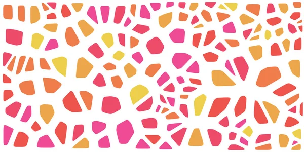 Vitray renkli voronoi fileto, vektör soyut ile. Düzensiz hücre arka plan deseni. 2D geometrik şekiller kılavuz. En boy oranı 2:1