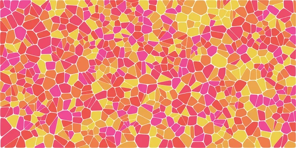 Vitray renkli voronoi fileto, vektör soyut ile. Düzensiz hücre arka plan deseni. 2D geometrik şekiller kılavuz. En boy oranı 2:1