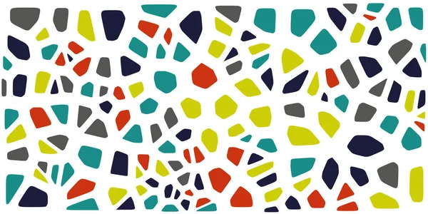 Vitray renkli voronoi fileto, vektör soyut ile. Düzensiz hücre arka plan deseni. 2D geometrik şekiller kılavuz. En boy oranı 2:1